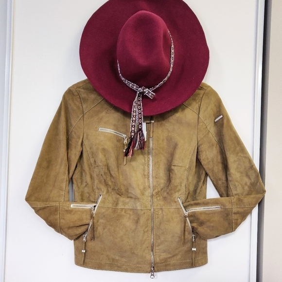 Milestone Jackets & Blazers - NWT Vintage European  100% Suede Leather Moto Jacket